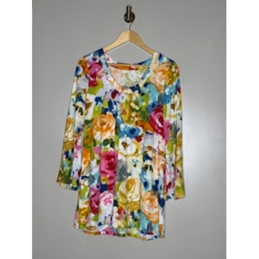 Jams‎ World Tropical Floral Art Print Tunic Womens Small Rayon